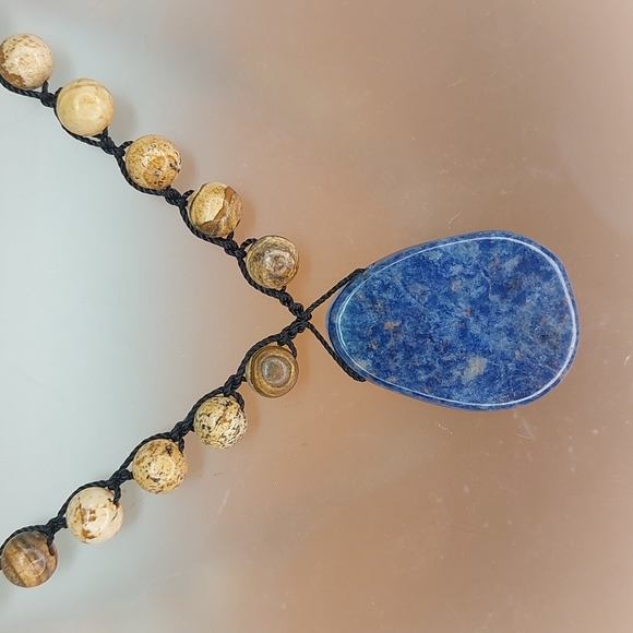 Handmade Jasper & Sodalite Necklace, Handcrafted, by Rust Belt Raised - Picture 6 of 16